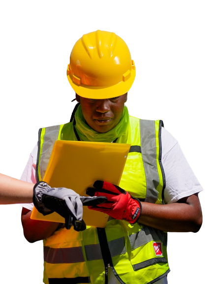 Female engineer writing